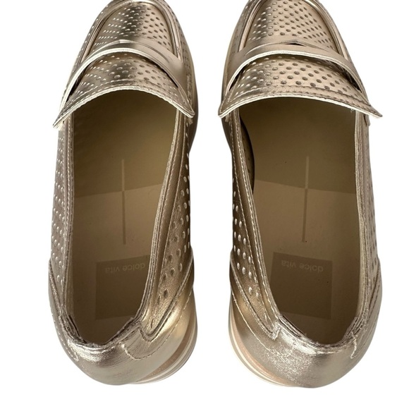 NWOB DOLCE VITA JANINE GOLD PERFORATED PLATFORM SLIP ON SIZE 8.5 main image 8